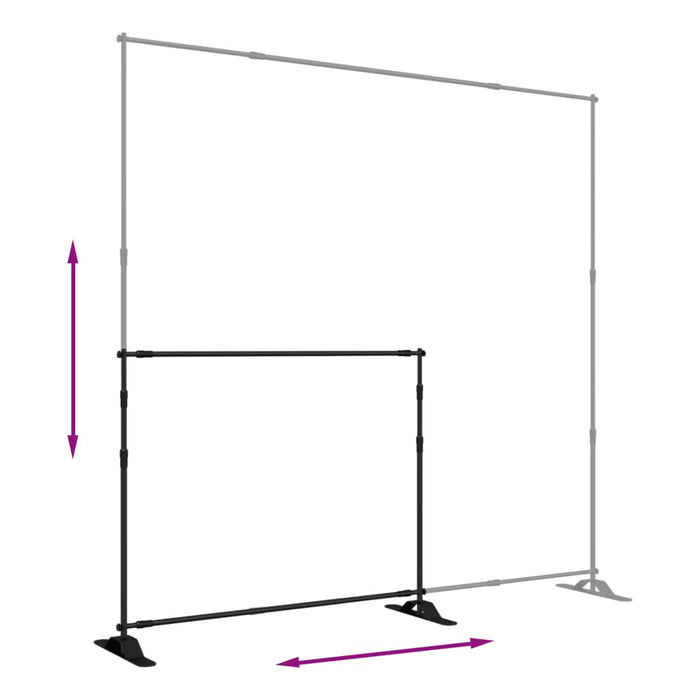 Backdrop Stand Black 254X243 Cm Steel Okbxli