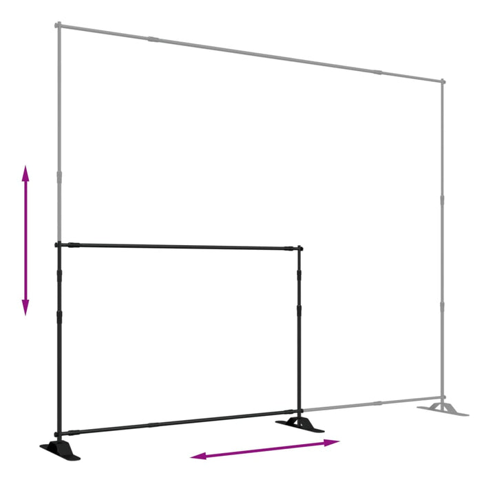 Backdrop Stand Black 305X243 Cm Steel Okbxln