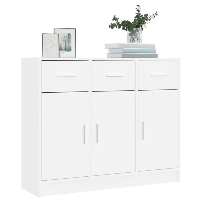 Sideboard White 91X28X75 Cm Engineered Wood Nxtbbn