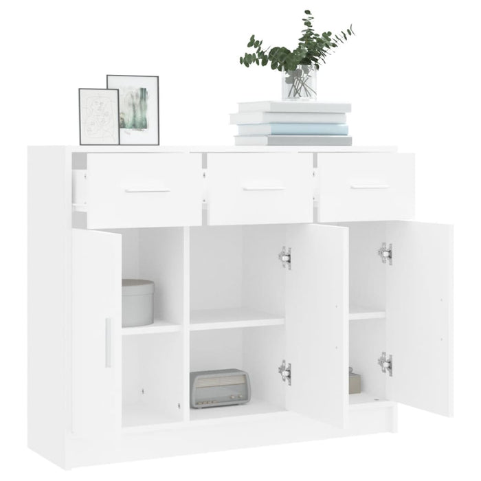 Sideboard White 91X28X75 Cm Engineered Wood Nxtbbn