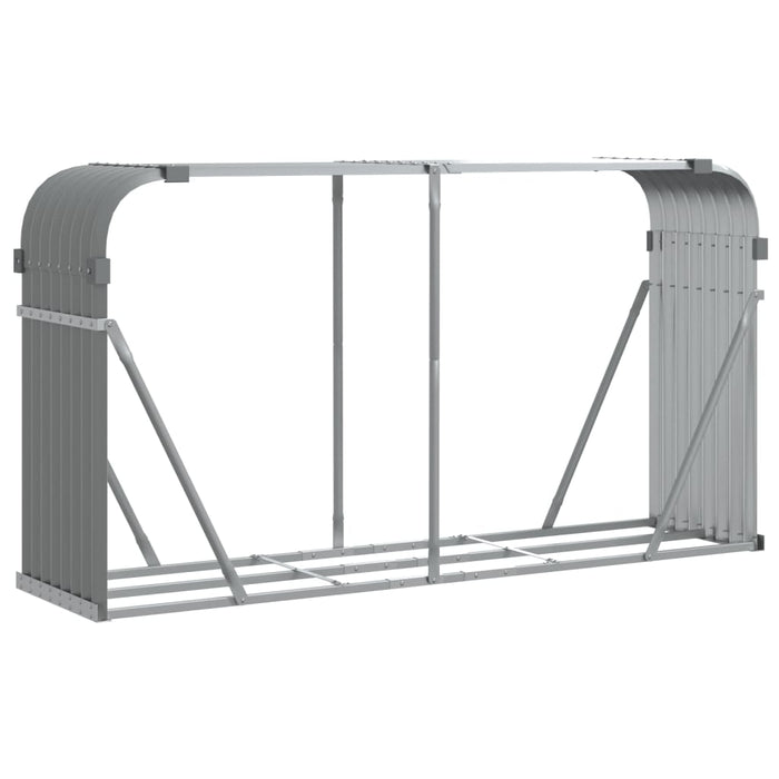 Log Holder Light Grey 180X45X100 Cm Galvanised Steel Tlappa