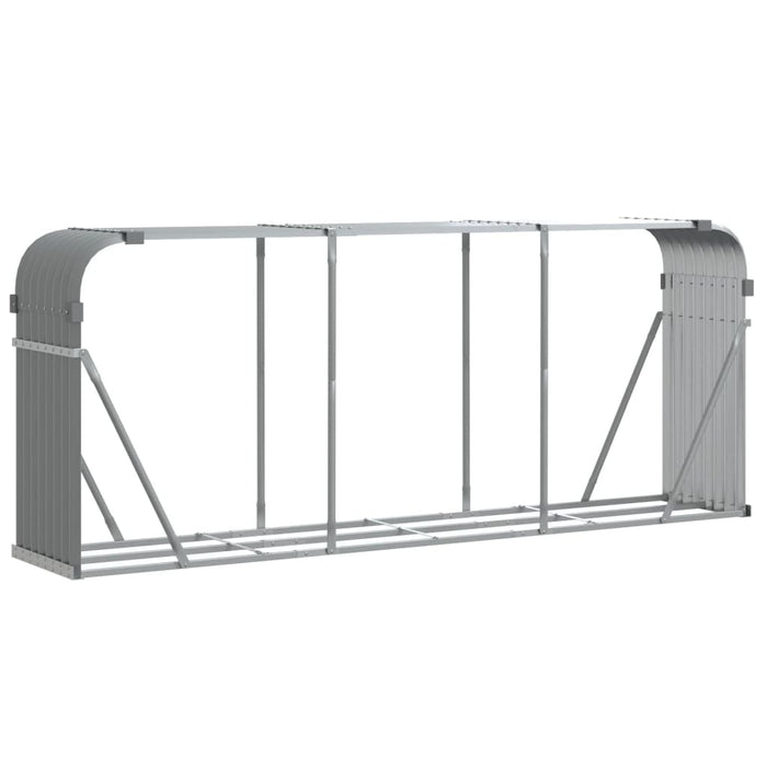 Log Holder Light Grey 234X45X100 Cm Galvanised Steel Tlappp