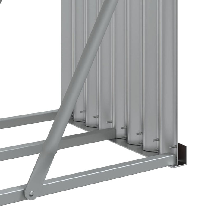 Log Holder Light Grey 234X45X100 Cm Galvanised Steel Tlappp