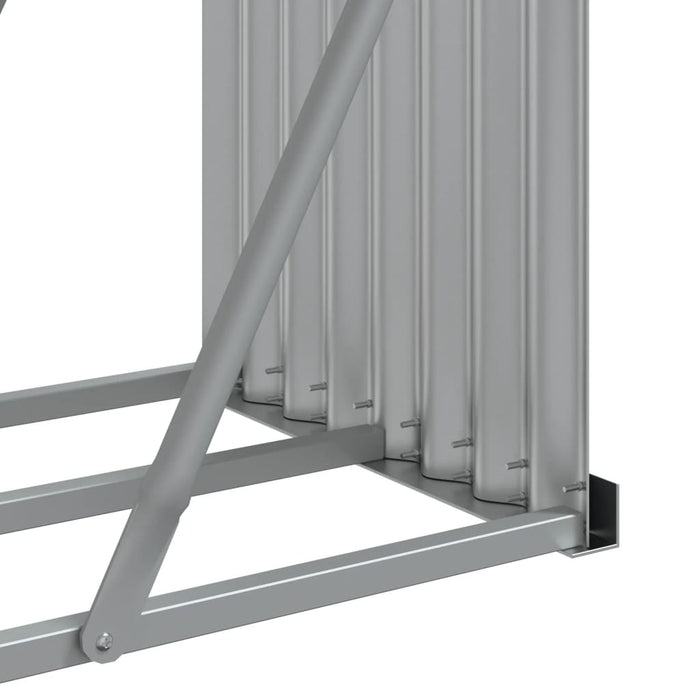 Log Holder Light Grey 300X45X100 Cm Galvanised Steel Tlappl