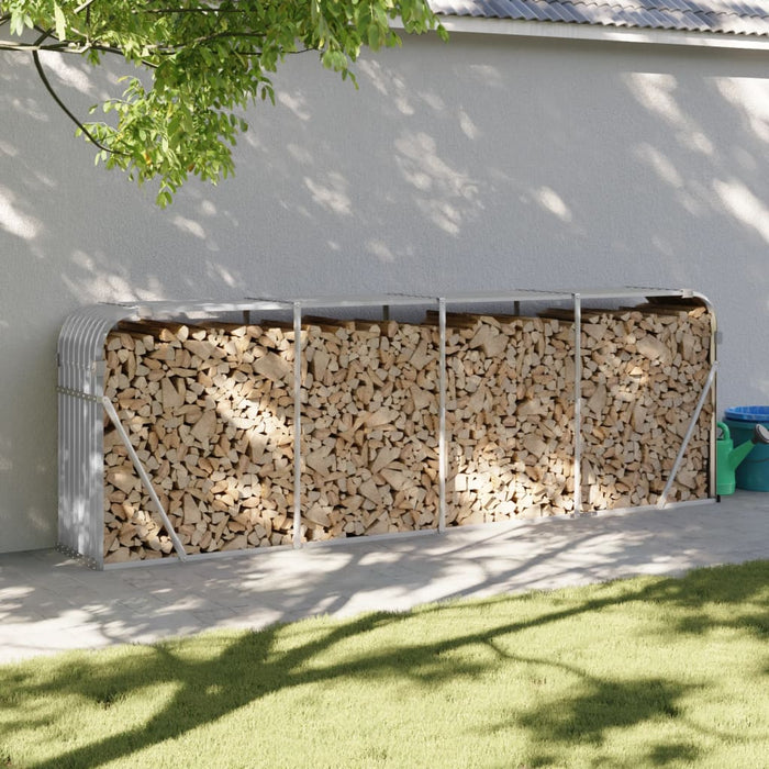 Log Holder Light Grey 300X45X100 Cm Galvanised Steel Tlappl