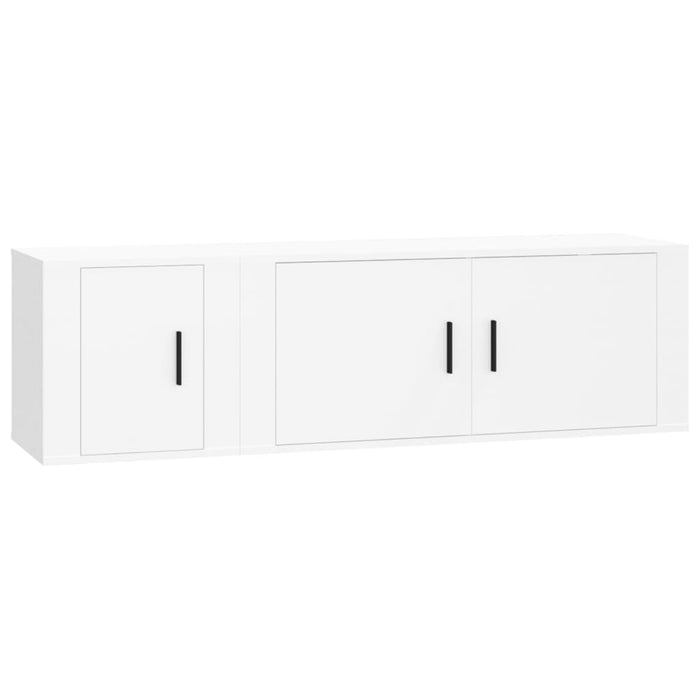 2 Piece Tv Cabinet Set White Engineered Wood Tonnaxx