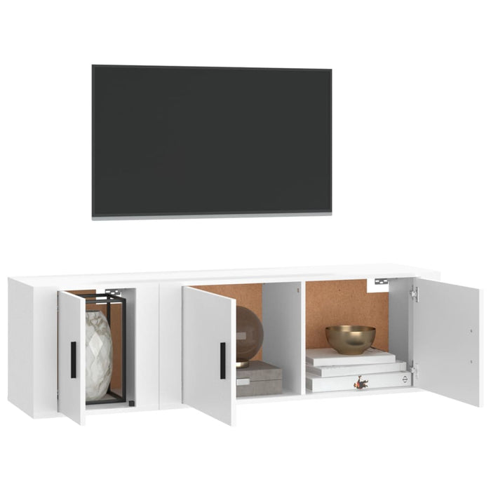 2 Piece Tv Cabinet Set White Engineered Wood Tonnaxx