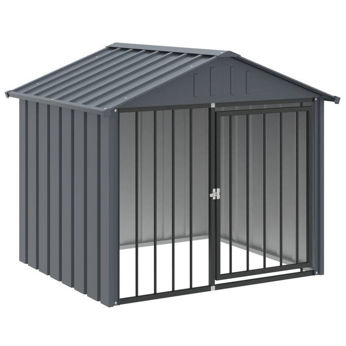 Dog House With Roof Black 117X103X102 Cm Galvanised Steel Oixtal