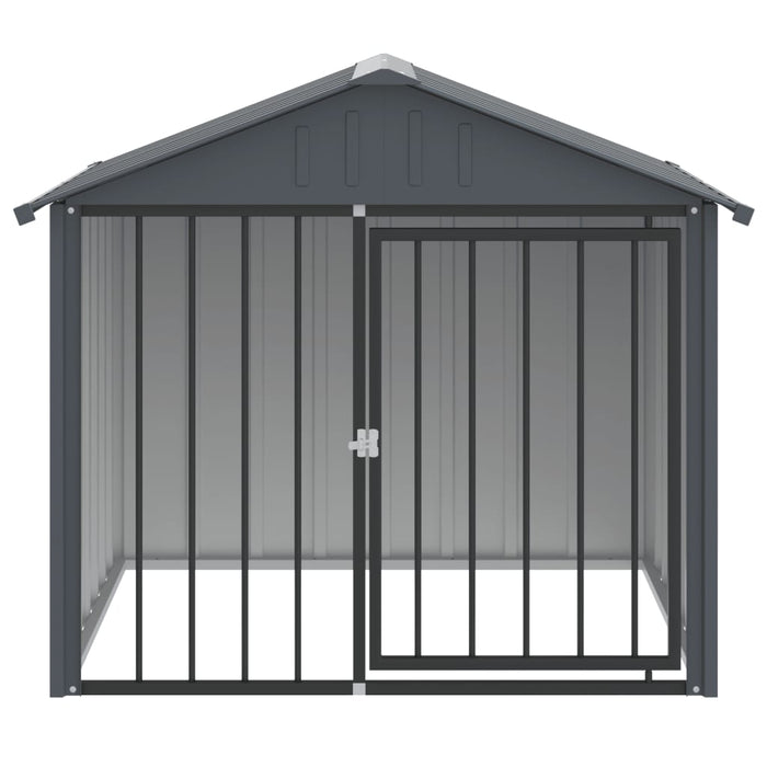 Dog House With Roof Black 117X103X102 Cm Galvanised Steel Oixtal