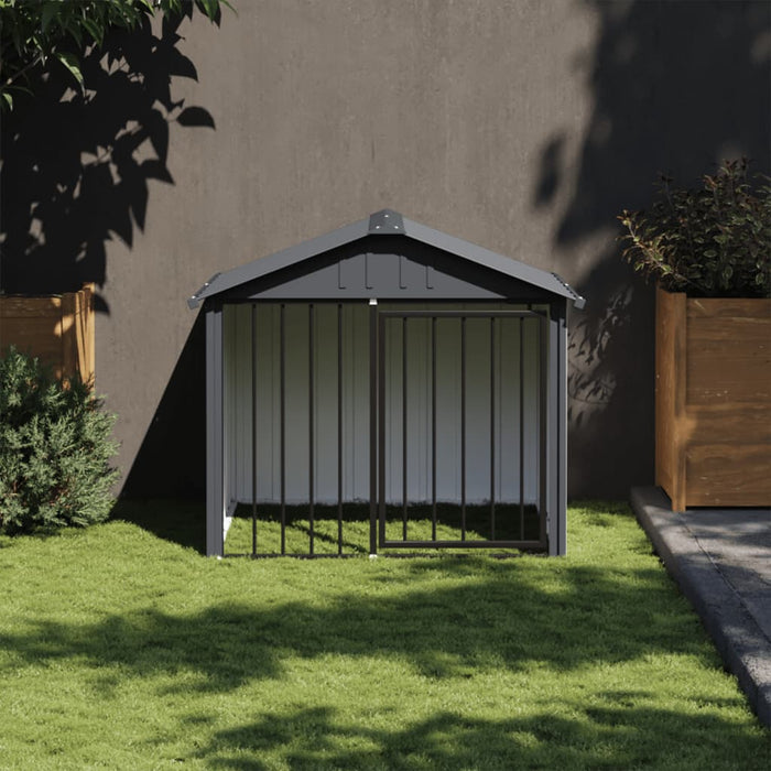 Dog House With Roof Black 117X103X102 Cm Galvanised Steel Oixtal