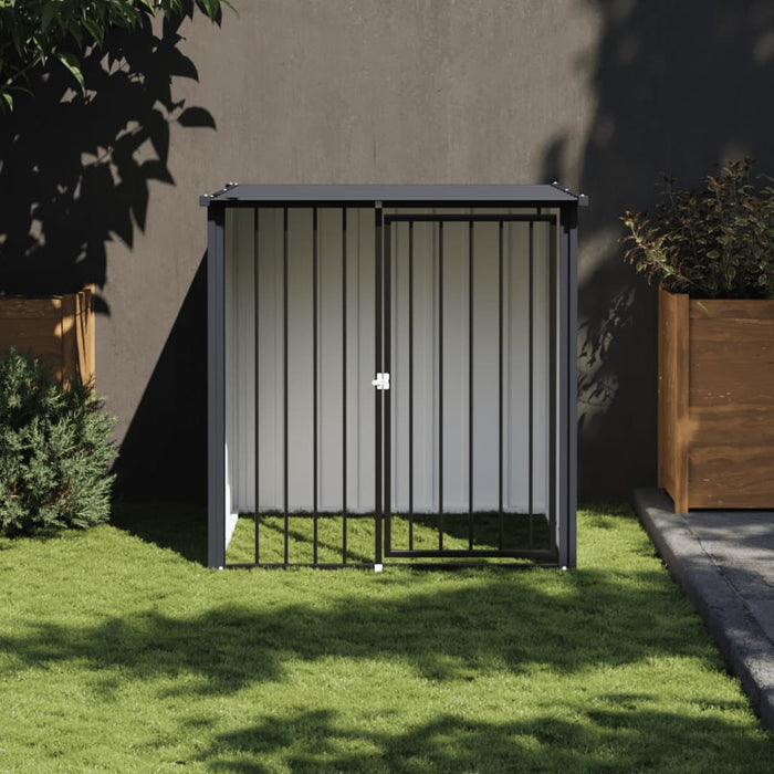 Dog House With Roof Black 110X103X109 Cm Galvanised Steel Oixtai