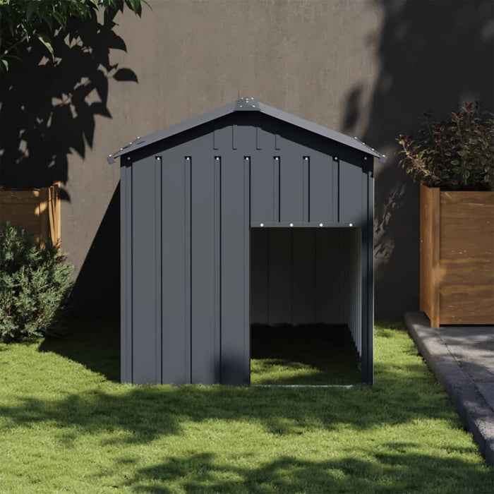 Dog House With Roof Anthracite 117X153X123 Cm Galvanised Steel Oixtan