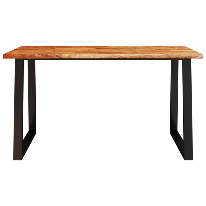 Dining Table With Live Edge 140X80X75 Cm Solid Wood Acacia Tptxnk