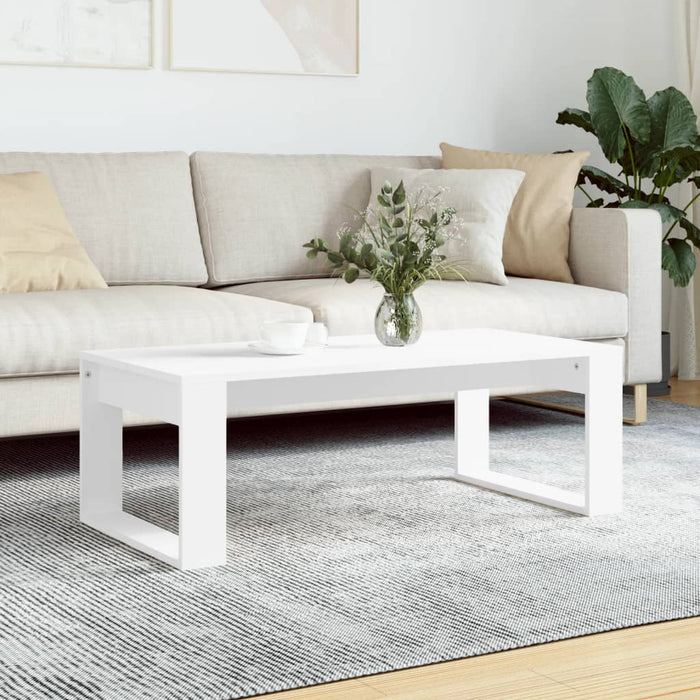 Coffee Table White 102X50X35 Cm Engineered Wood Nxttpn