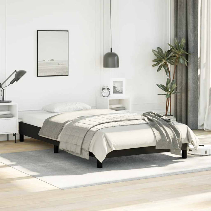 King Single Size Bed Frame Without Mattress Black Faux Leather Tppipp