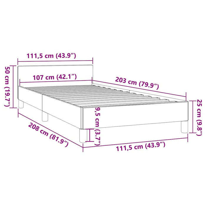 King Single Size Bed Frame Without Mattress Black Fabric Tppilb
