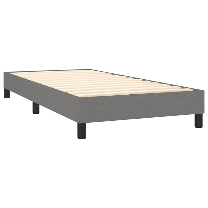 King Single Size Box Spring Bed Without Mattress Dark Grey Fabric Tonkonk