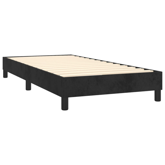 King Single Size Box Spring Bed Without Mattress Black Velvet Tonkokt