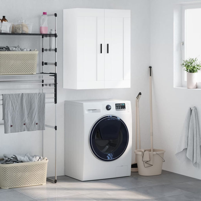 Wall Mounted Cabinet White 69.5X34X90 Cm Engineered Wood Ntbtkl
