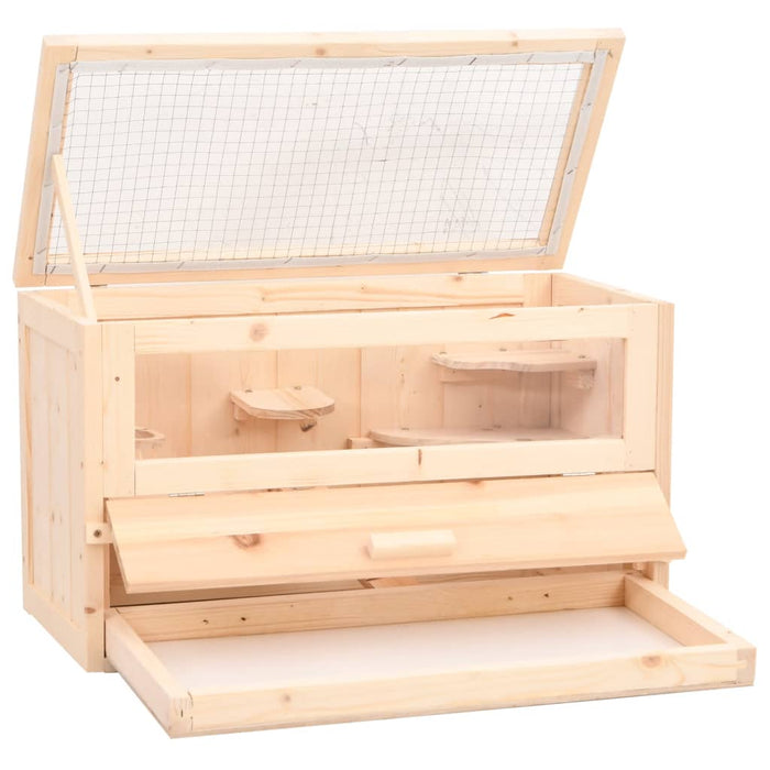 Hamster Cage 60X30X35 Cm Solid Wood Fir Oixtii