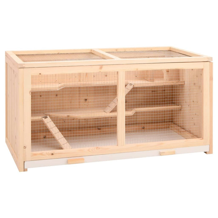 Hamster Cage 89.5X45X45 Cm Solid Wood Fir Oixtno
