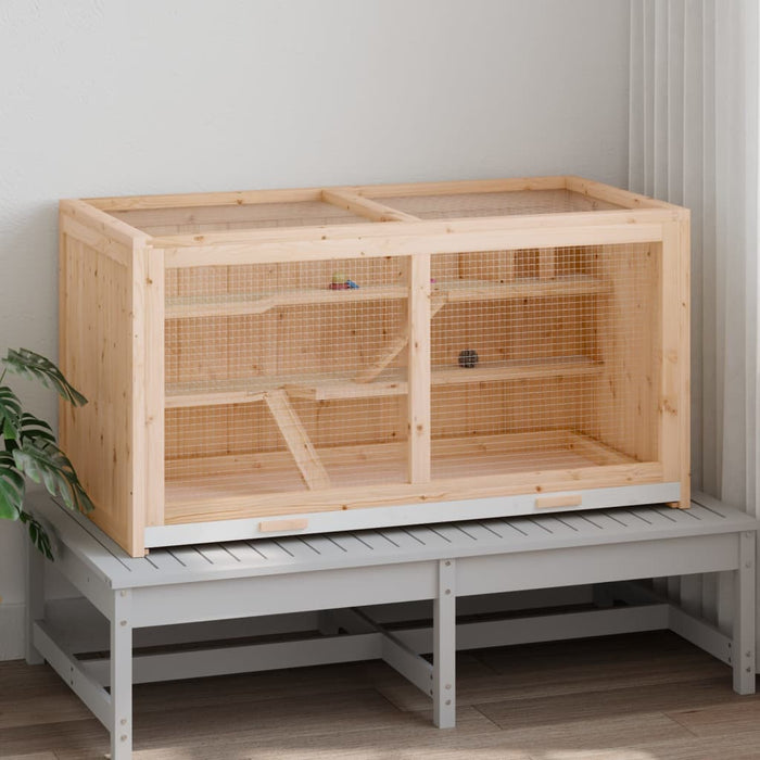 Hamster Cage 89.5X45X45 Cm Solid Wood Fir Oixtno
