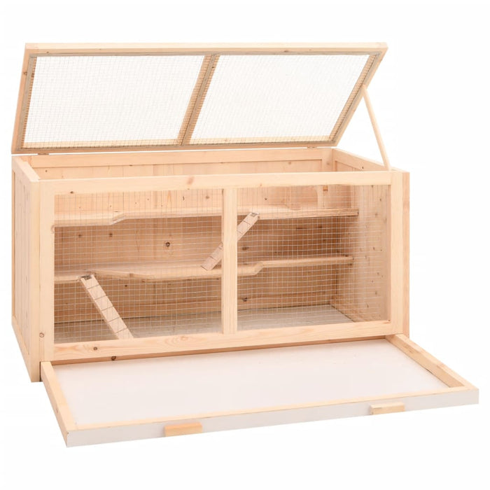Hamster Cage 89.5X45X45 Cm Solid Wood Fir Oixtno