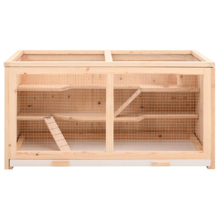 Hamster Cage 89.5X45X45 Cm Solid Wood Fir Oixtno