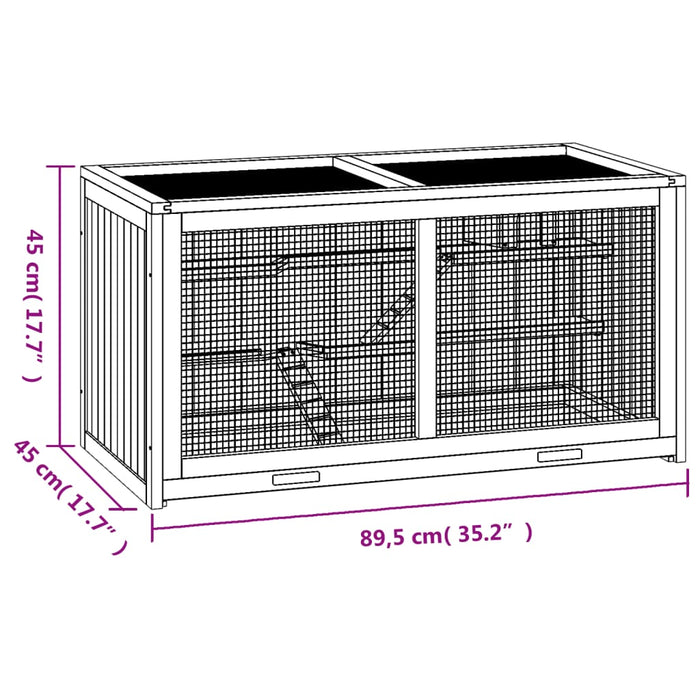 Hamster Cage 89.5X45X45 Cm Solid Wood Fir Oixtno