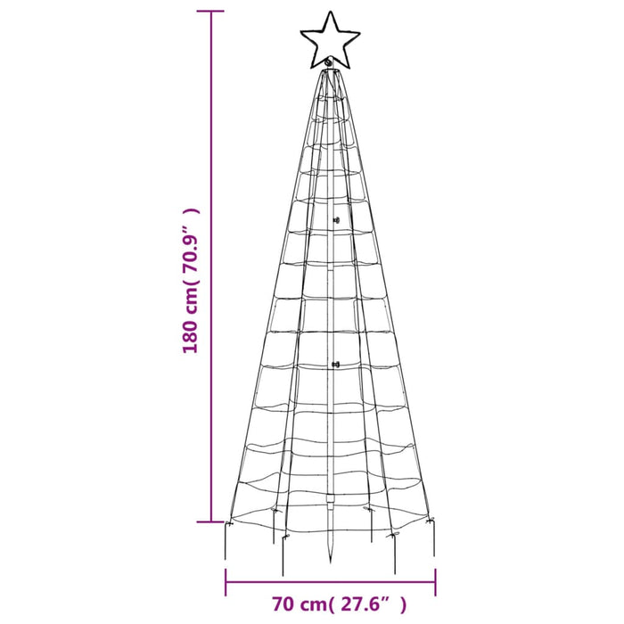 Christmas Tree Light With Spikes 220 Leds Warm White 180 Cm Tpnobb