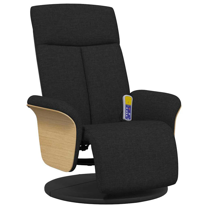 Massage Recliner Chair With Footrest Black Fabric Tplptp