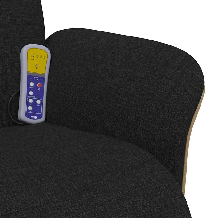 Massage Recliner Chair With Footrest Black Fabric Tplptp