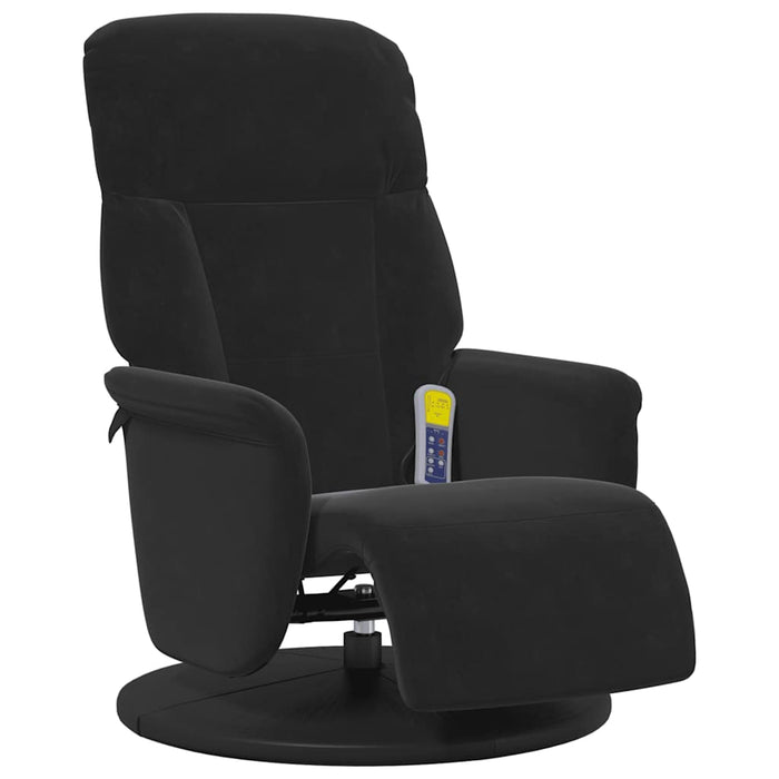 Massage Recliner Chair With Footrest Black Velvet Tpllki