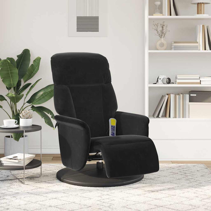 Massage Recliner Chair With Footrest Black Velvet Tpllki