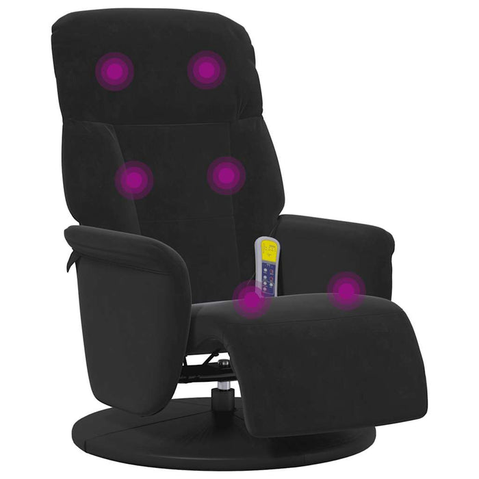 Massage Recliner Chair With Footrest Black Velvet Tpllki