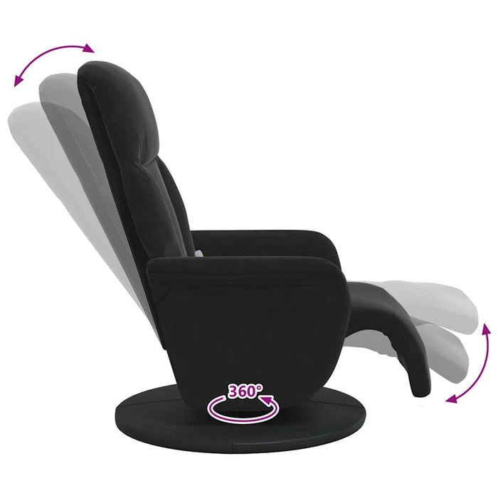 Massage Recliner Chair With Footrest Black Velvet Tpllki