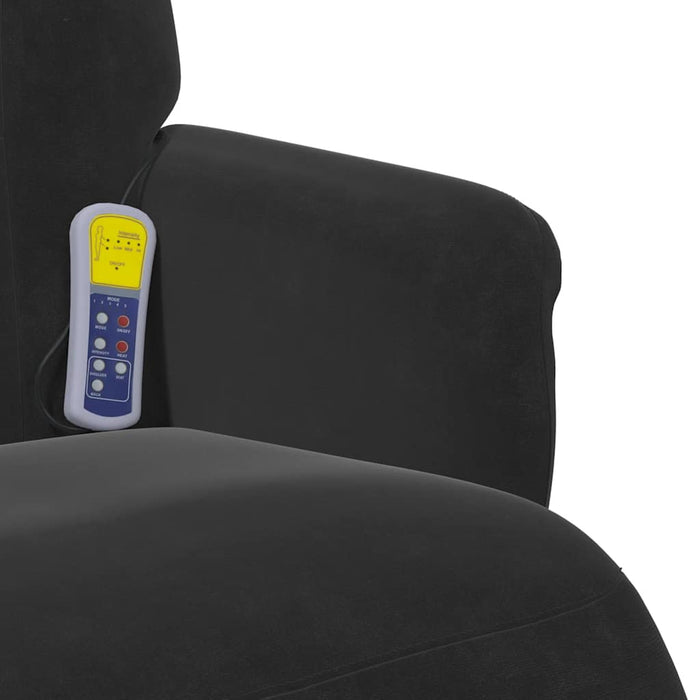 Massage Recliner Chair With Footrest Black Velvet Tpllki