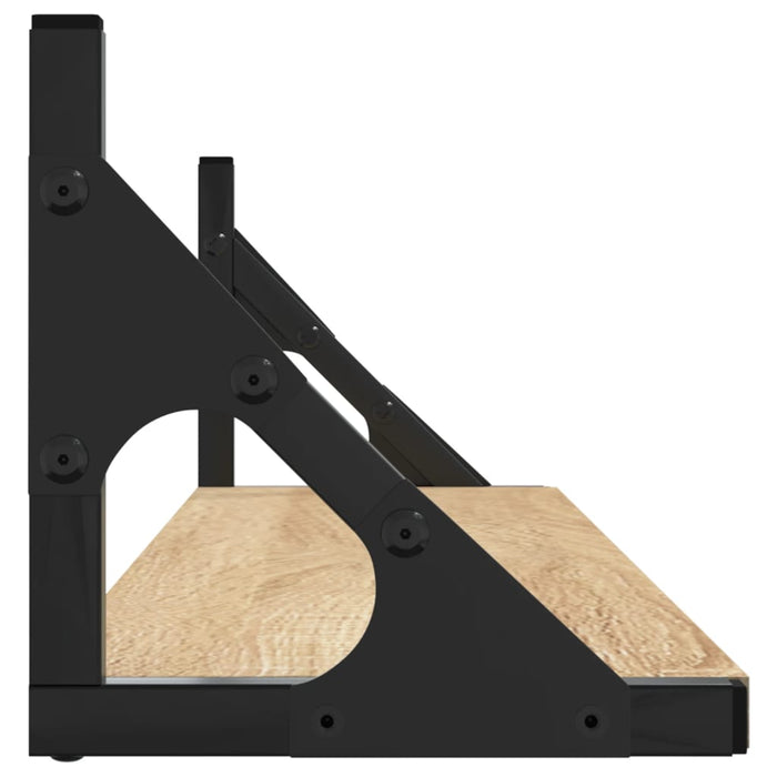 Wall Shelves 2 Pcs Sonoma Oak 80X15X15.5 Cm Engineered Wood Ntltxk