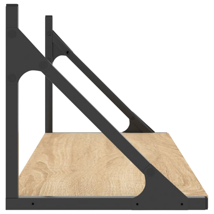 Wall Shelves 2 Pcs Sonoma Oak 80X25X25.5 Cm Engineered Wood Ntlttk