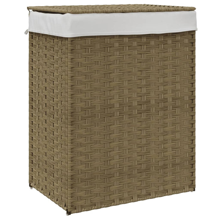 Laundry Basket With Lid 46X33X60 Cm Poly Rattan Tixbxk