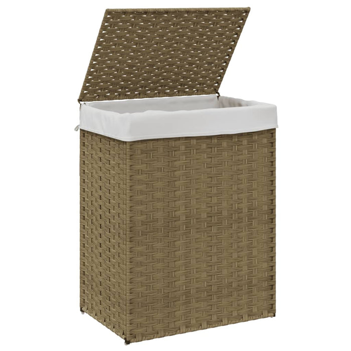 Laundry Basket With Lid 46X33X60 Cm Poly Rattan Tixbxk