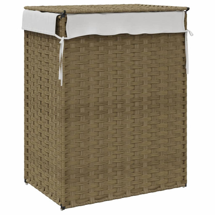 Laundry Basket With Lid 46X33X60 Cm Poly Rattan Tixbxk