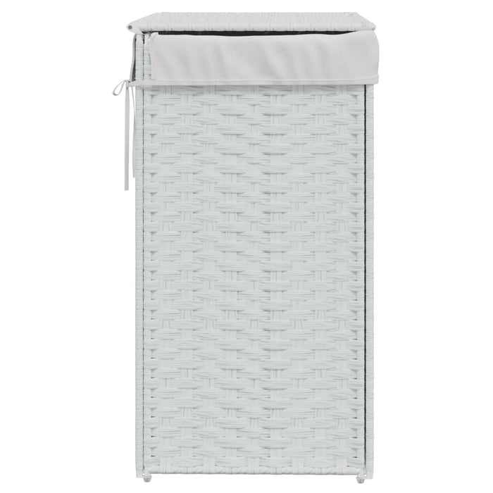 Laundry Basket With Lid White 46X33X60 Cm Poly Rattan Tixbtt