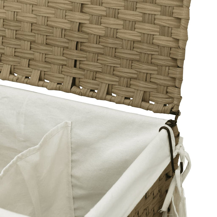 Laundry Basket With Wheels 60X35X60.5 Cm Rattan Tixbtk