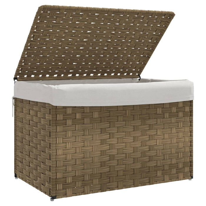 Laundry Basket With Lid 55.5X35X34 Cm Poly Rattan Tixbak