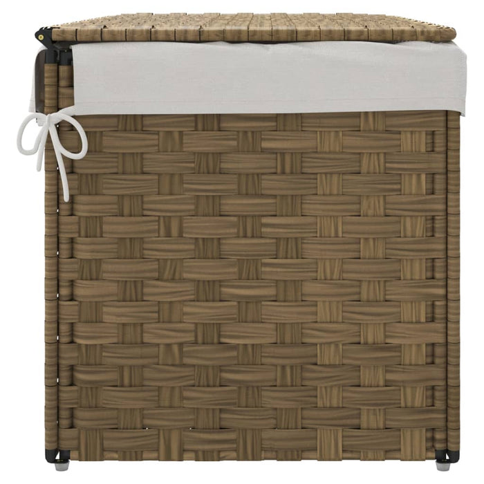 Laundry Basket With Lid 55.5X35X34 Cm Poly Rattan Tixbak