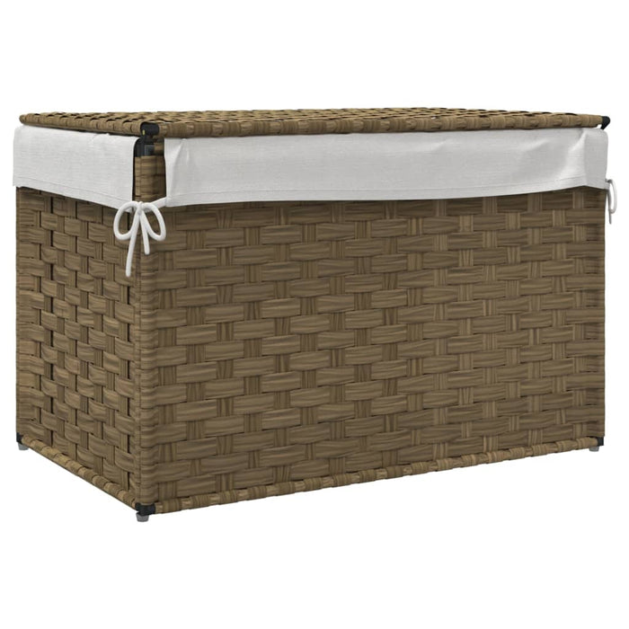 Laundry Basket With Lid 55.5X35X34 Cm Poly Rattan Tixbak