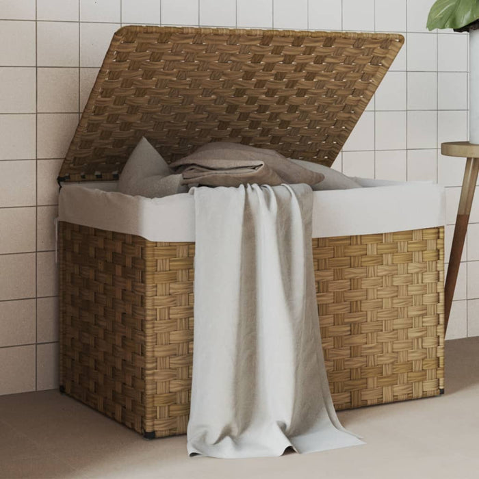 Laundry Basket With Lid 55.5X35X34 Cm Poly Rattan Tixbak