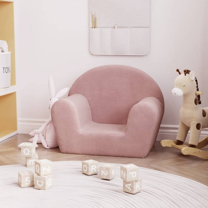 Kids' Sofa Pink Soft Plush Tplknp