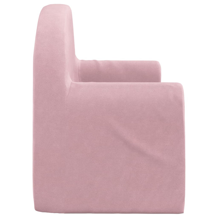 Kids Sofa Bed 2-Seater Pink Soft Plush Tpibxi